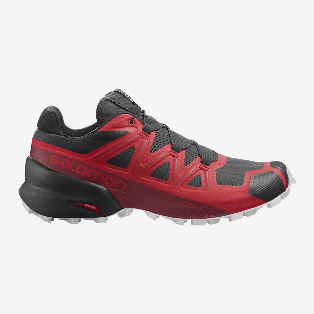 SALOMON SPEEDCROSS 5 Philippines - Men's Trail Running Shoes - Black/Red | 347821-XVG